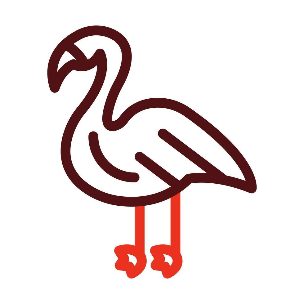 flamingo vector dik lijn twee kleur pictogrammen voor persoonlijk en reclame gebruiken.