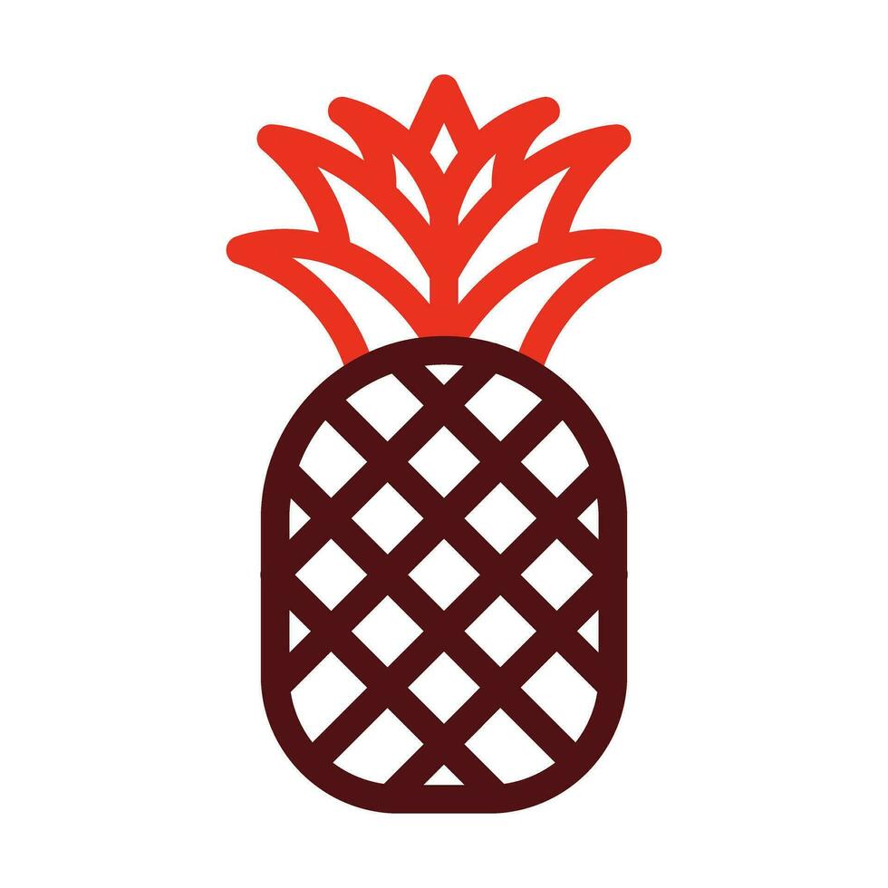 ananas vector dik lijn twee kleur pictogrammen voor persoonlijk en reclame gebruiken.