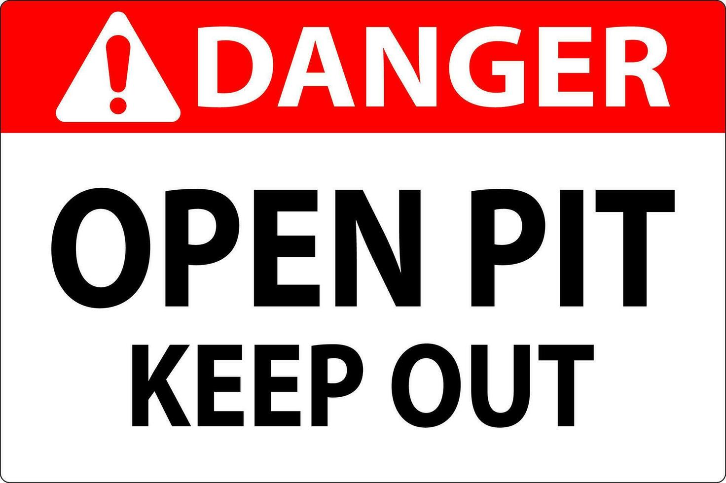 Gevaar Open pit teken Open pit houden uit vector