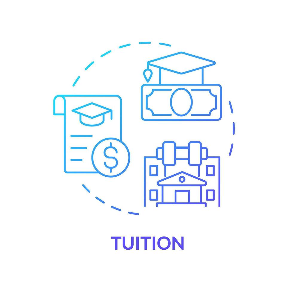 2d schoolgeld dun lijn helling icoon concept, geïsoleerd vector, illustratie vertegenwoordigen atletisch studiebeurs. vector