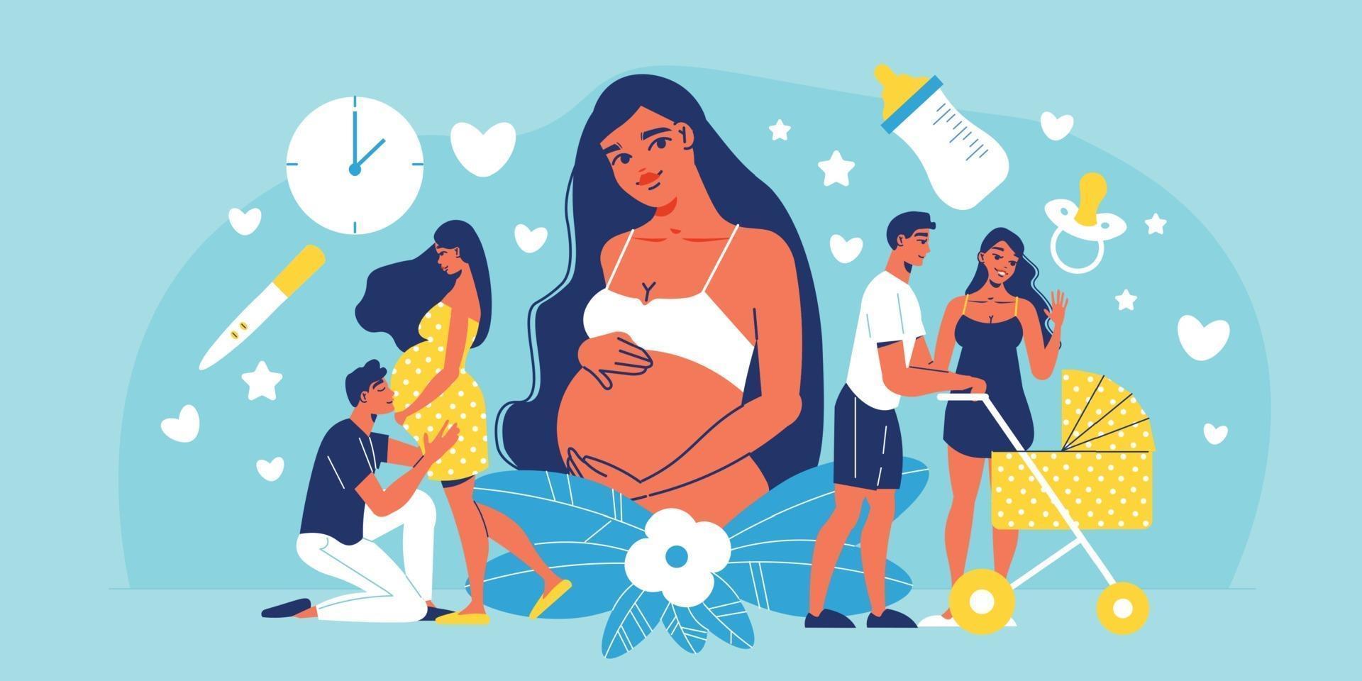 zwangerschap en moederschap samenstelling vector
