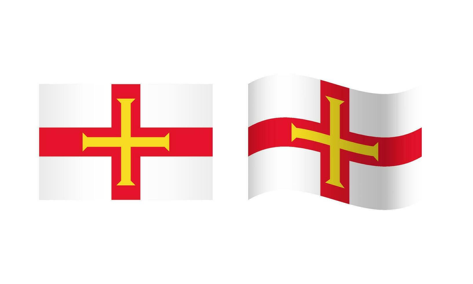 rechthoek en Golf Guernsey vlag illustratie vector
