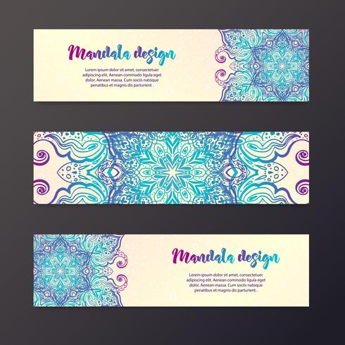 Mandala-banner, Indische stijl. vector