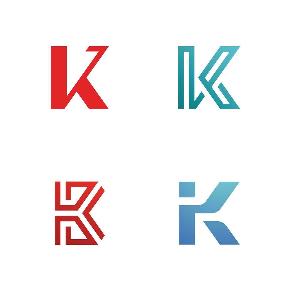 brief k logo vector sjabloon, creatief k brief eerste logo ontwerp