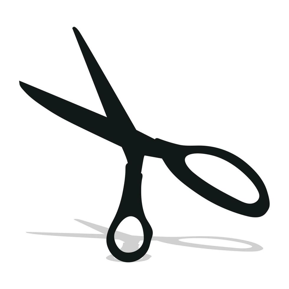 zwart silhouet beeld van schaar. briefpapier, zak, keuken, manicuren, chirurgie, kappers, kleermaker, tuin, huishouden vector