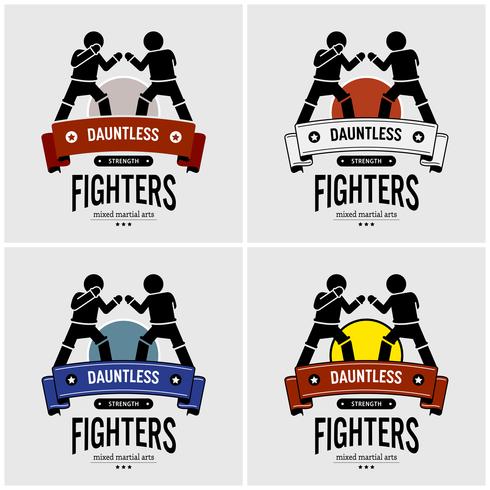 MMA mixed martial arts-logo ontwerp. vector
