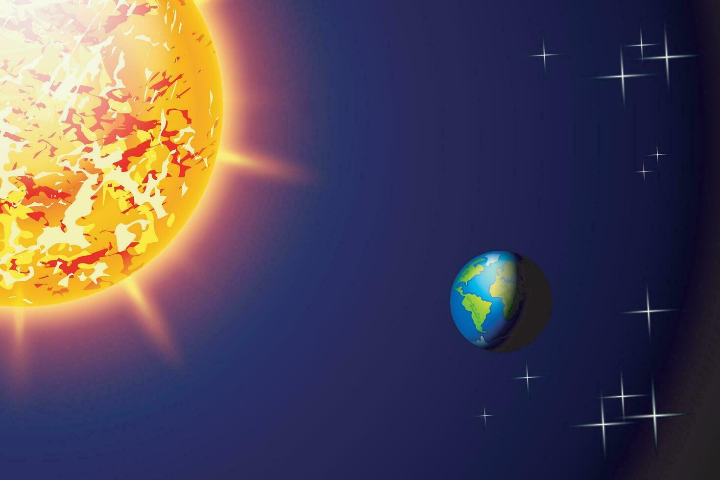 zon en aarde vector
