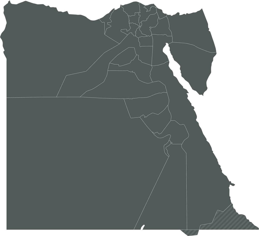 vector blanco kaart van Egypte met gouvernementen of provincies en administratief divisies. bewerkbare en duidelijk gelabeld lagen.