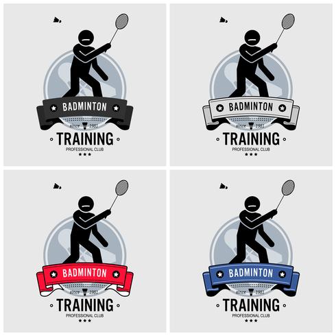 Badminton club logo ontwerp. vector