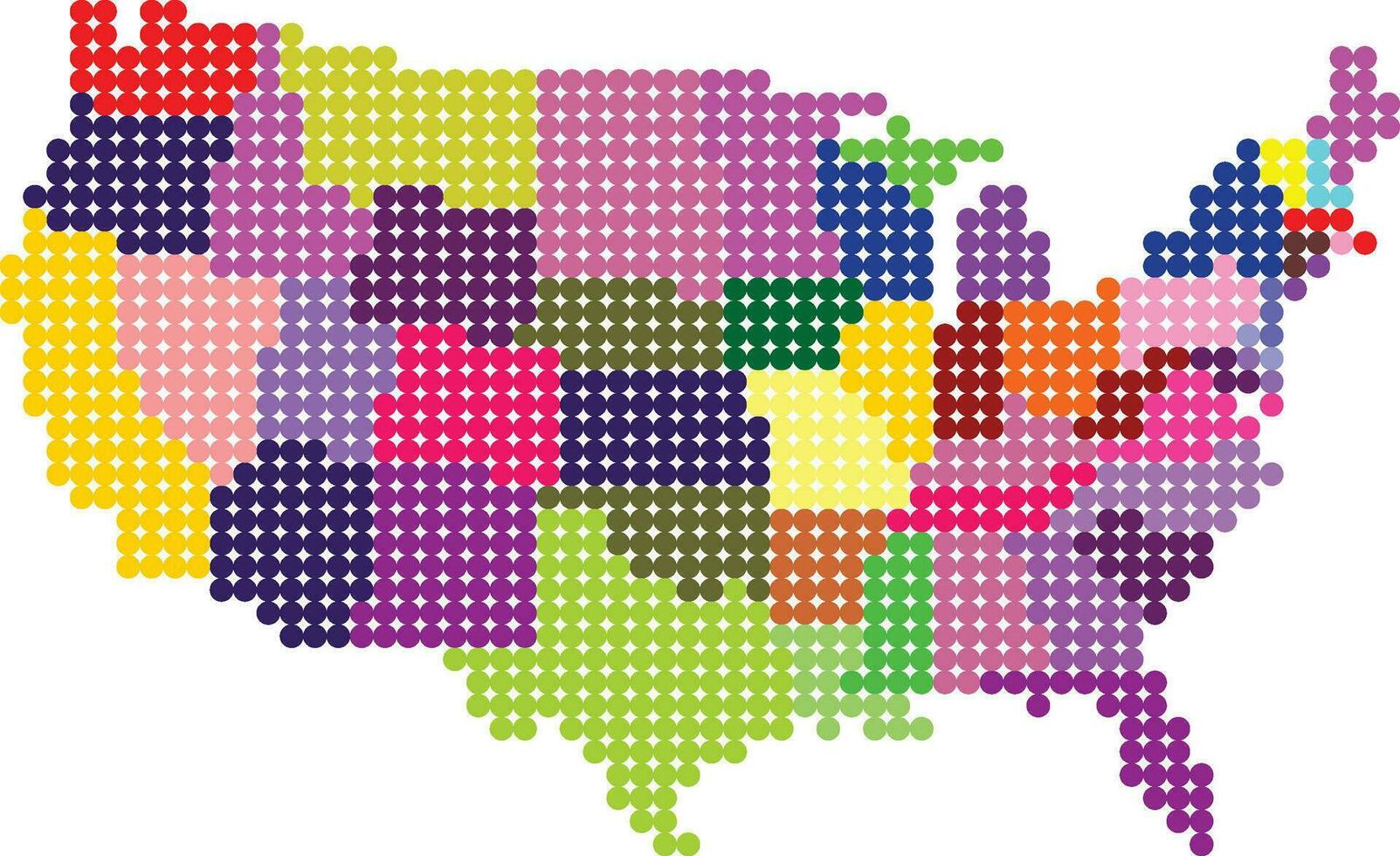 Verenigde Staten van Amerika kaart ontworpen in dots vector