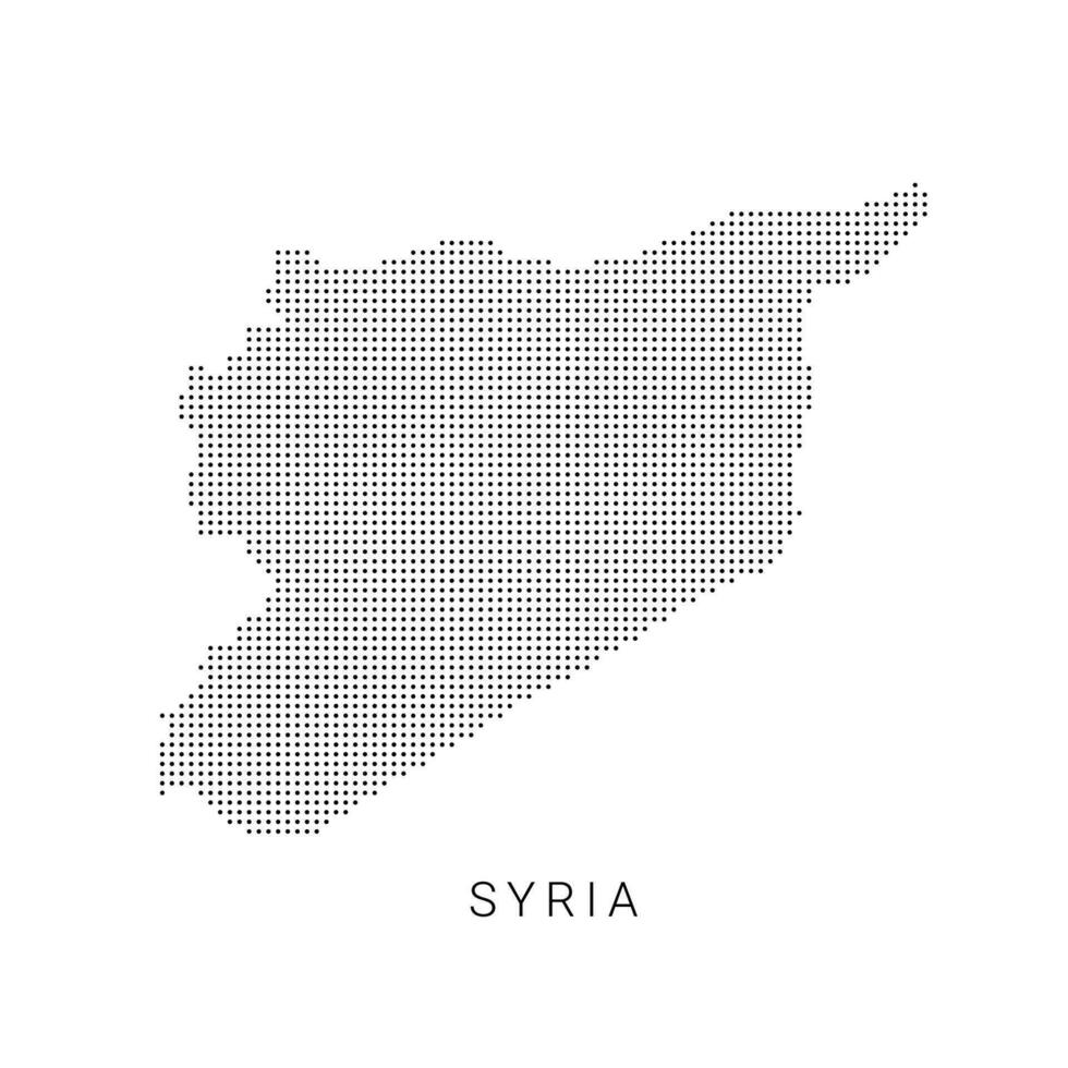 stippel kaart van Syrië. de het formulier met zwart points Aan licht achtergrond vector