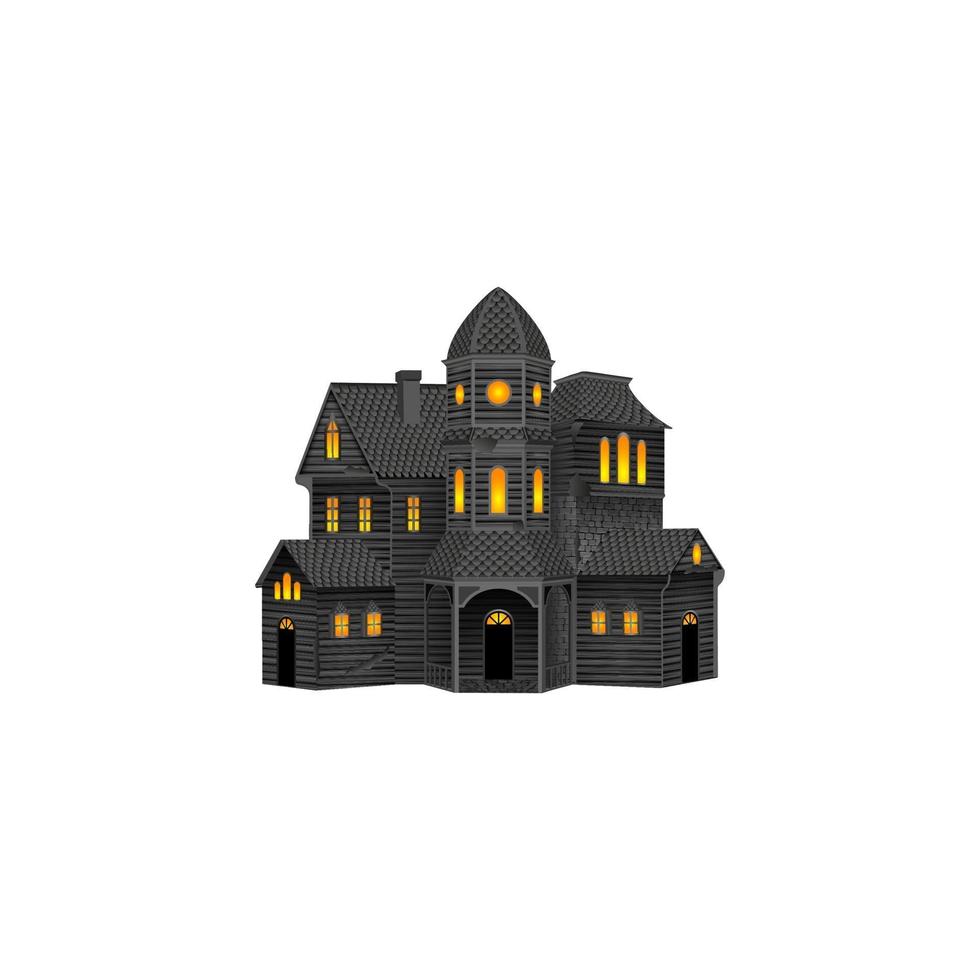 geïsoleerd spookhuis. halloween kasteel vector