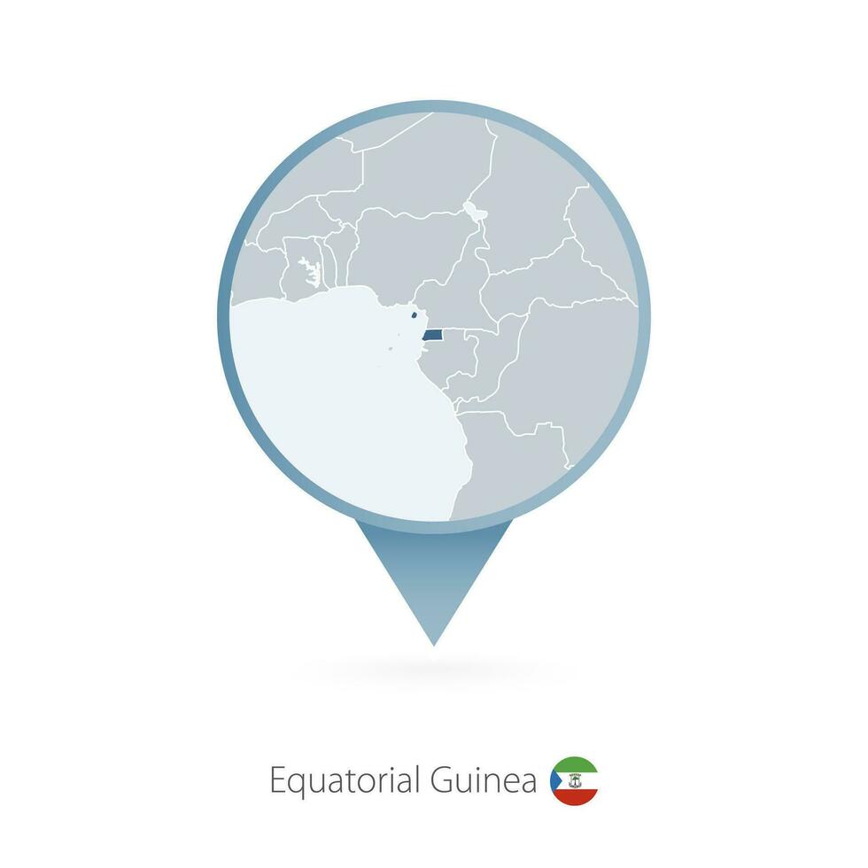 kaart pin met gedetailleerd kaart van equatoriaal Guinea en naburig landen. vector