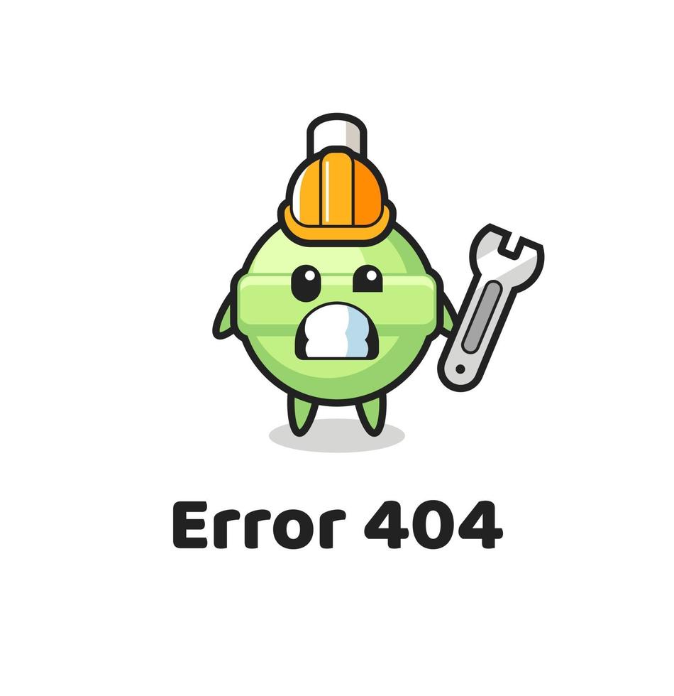 error 404 met de schattige lolly-mascotte vector