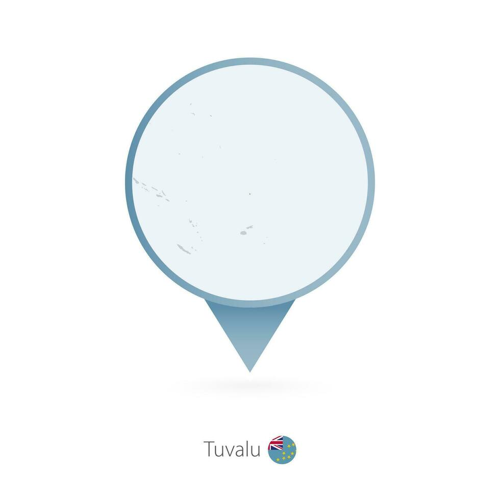 kaart pin met gedetailleerd kaart van Tuvalu en naburig landen. vector