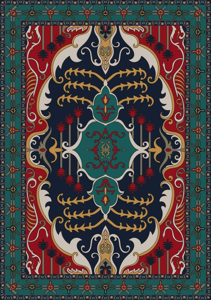 Perzisch tapijt. oud rood bloemen voor huis decoratie. vector