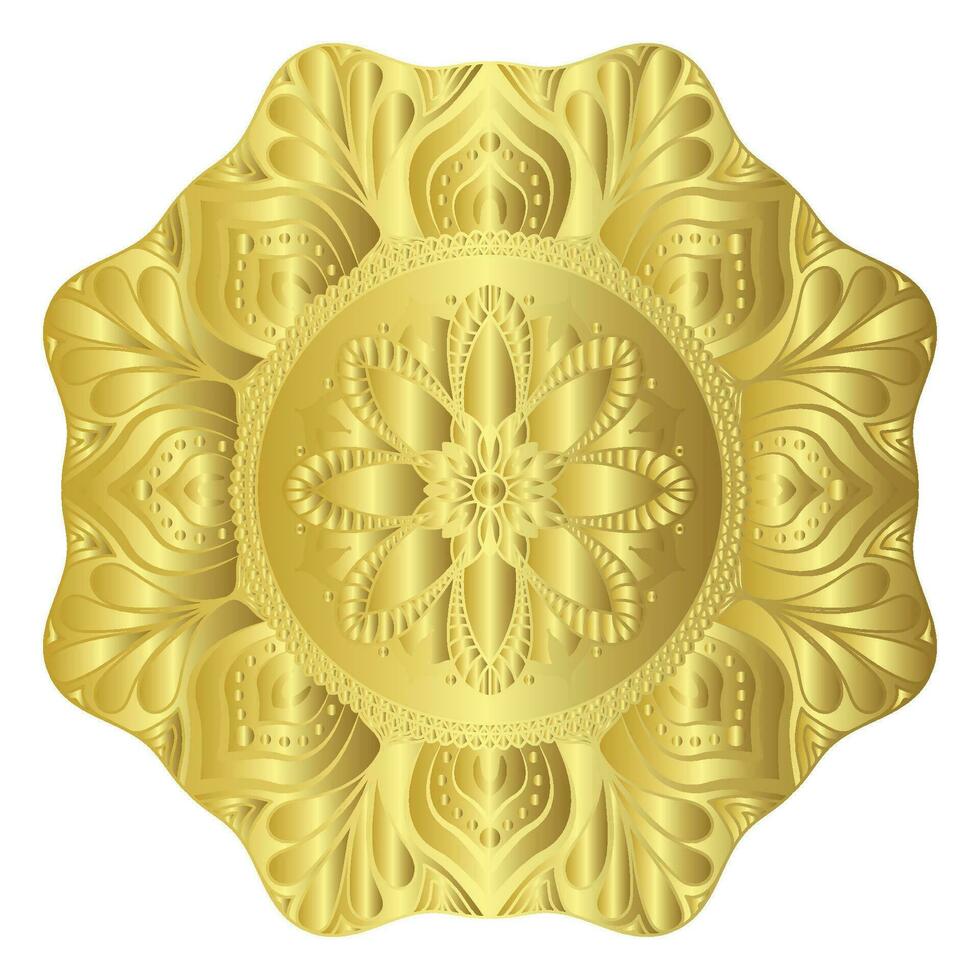 elegant wijnoogst vector ornament in klassiek stijl. abstract traditioneel ronde gouden patroon met oosters elementen. klassiek wijnoogst patroon, tapijt, versieren