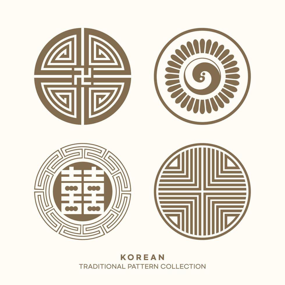 vector Koreaans traditioneel patroon ontwerp elementen