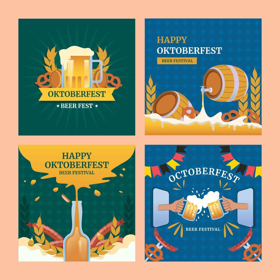 oktoberfest sociale media collectie vector