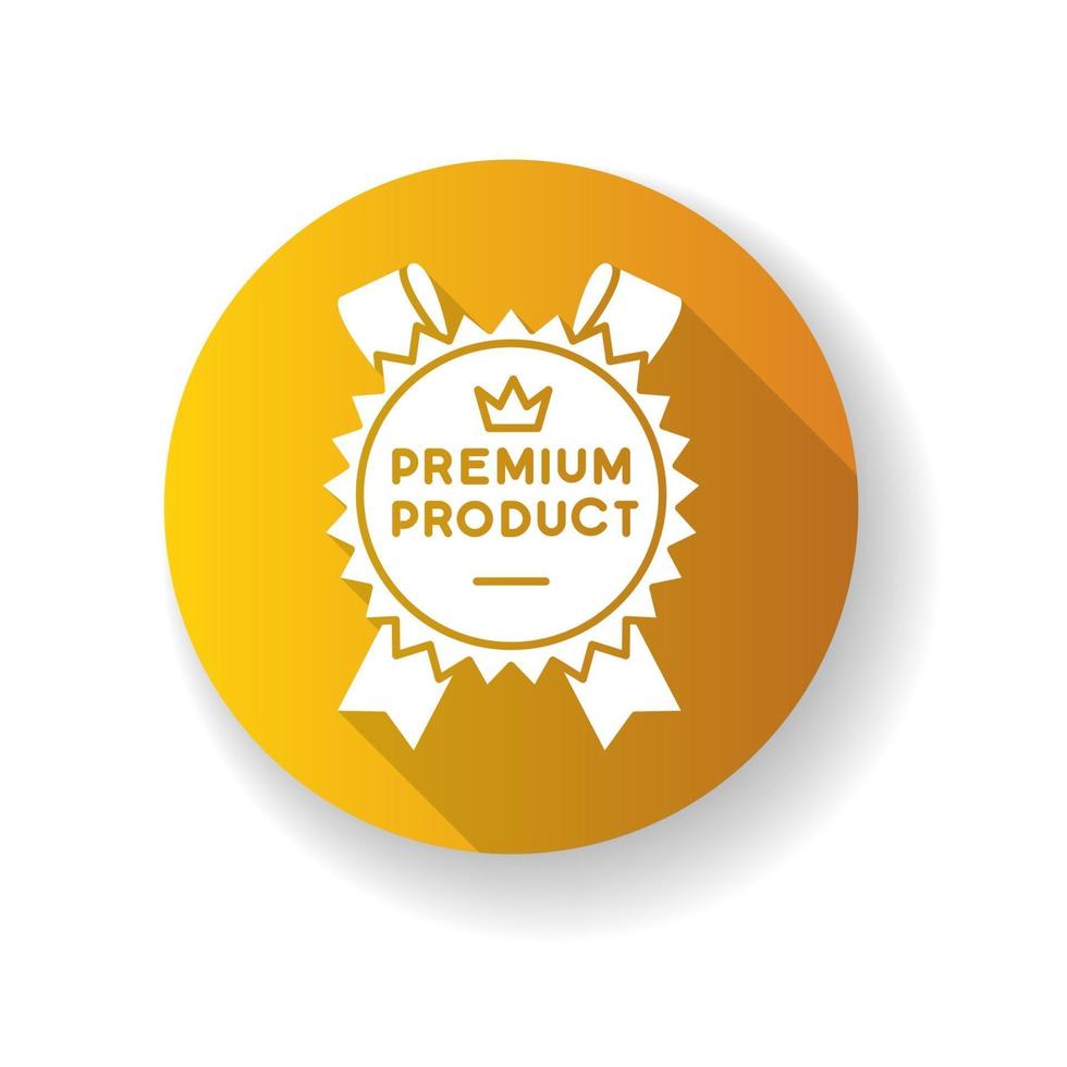 premium product geel plat ontwerp lange schaduw glyph icon vector