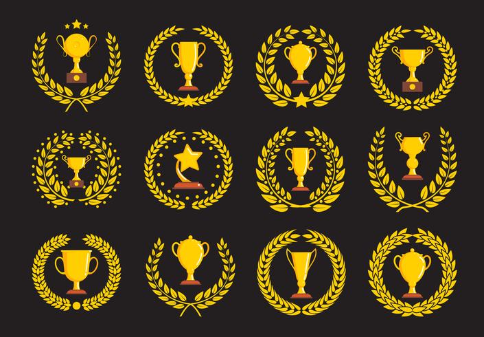 Champions trofee iconen. vector