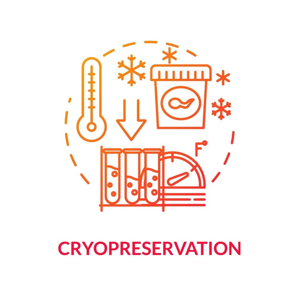 cryopreservatie rood concept icoon vector