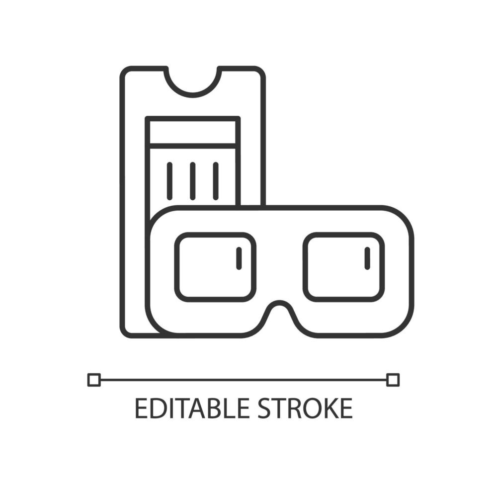 vintage 3d bioscoop bril lineaire pictogram vector