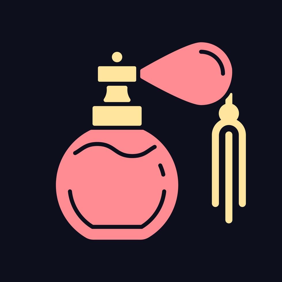 vintage parfum met pomp rgb-kleurenpictogram voor donker thema vector