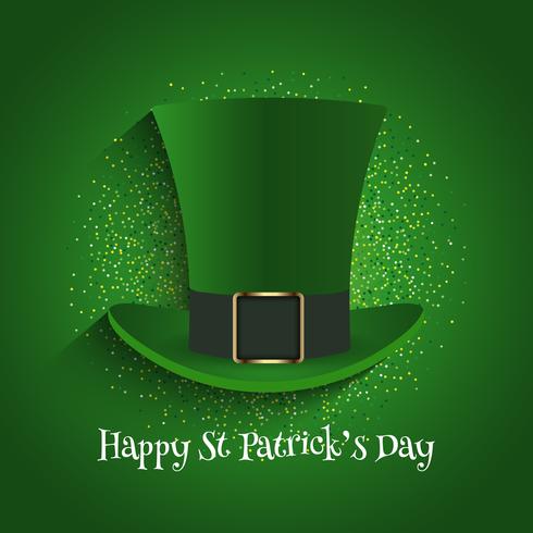 St Patrick&#39;s Day achtergrond met hoge hoed en glitter vector