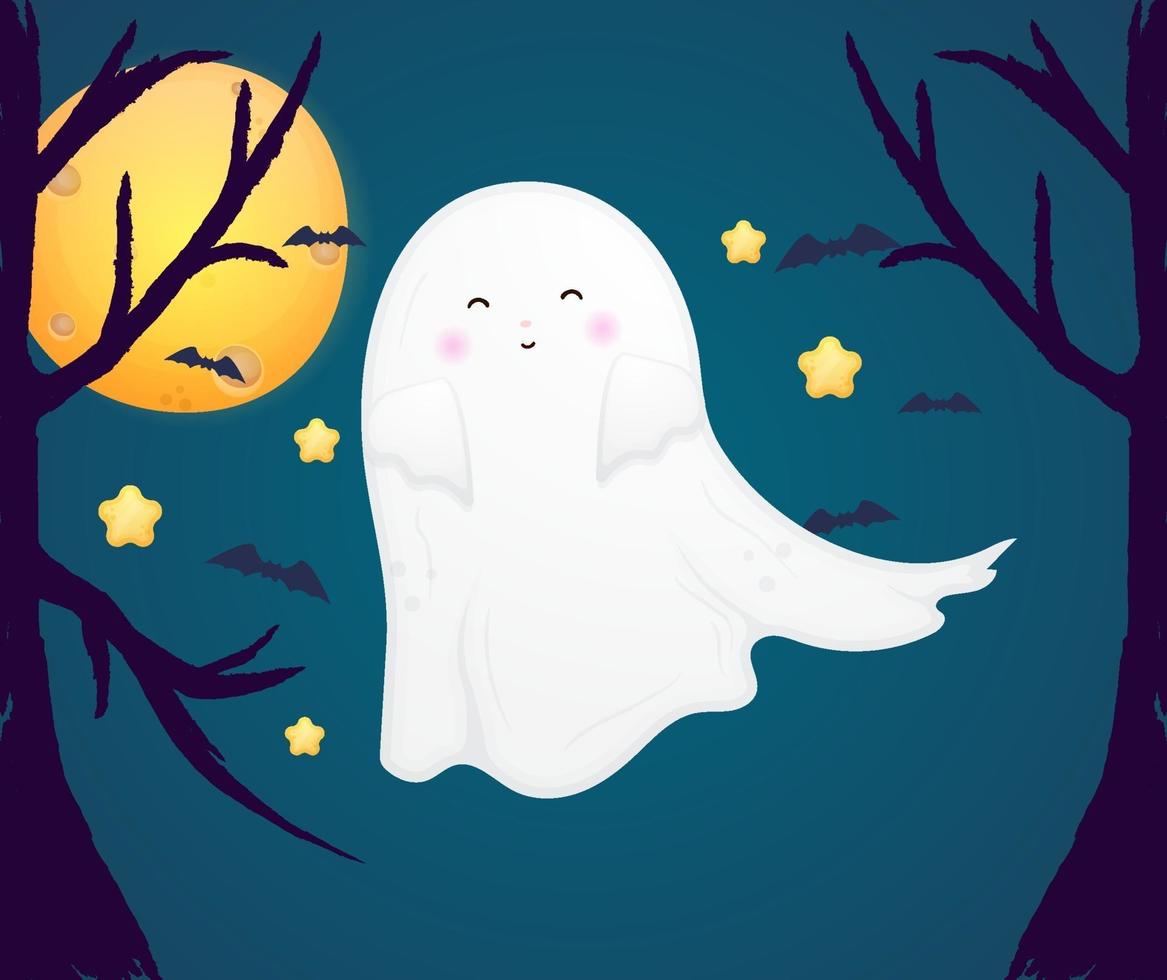 schattig halloween spook premium vector