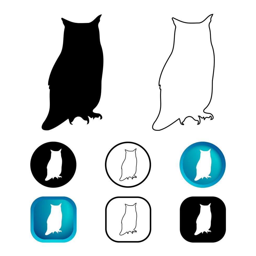 abstracte uil vogel icon set vector