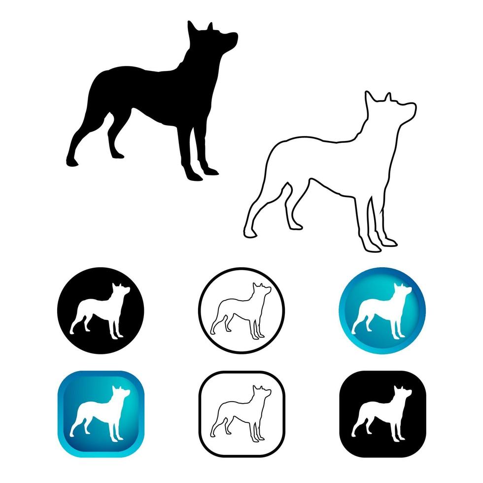 abstracte hond dier icon set vector