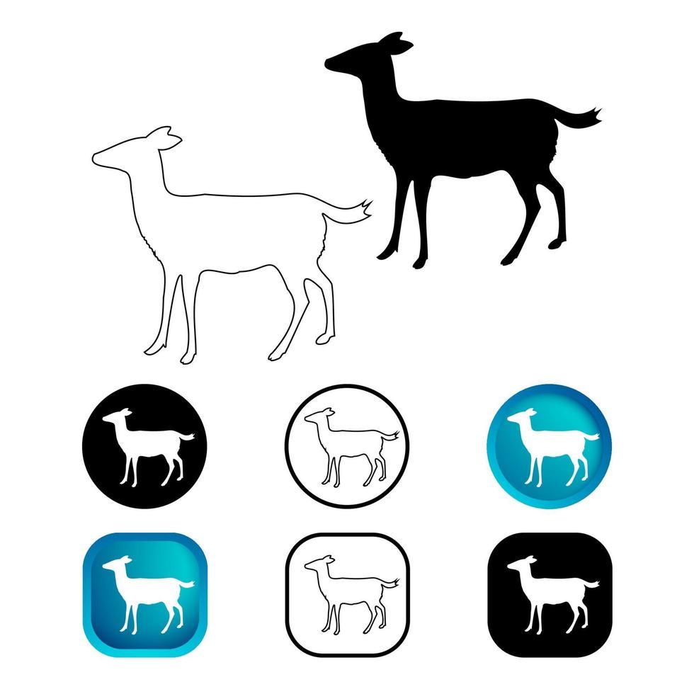abstracte herten dier icon set vector