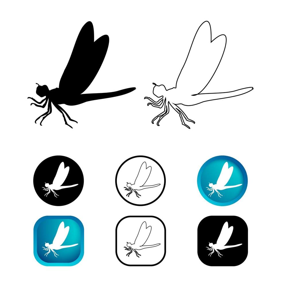 abstracte libel insect icon set vector