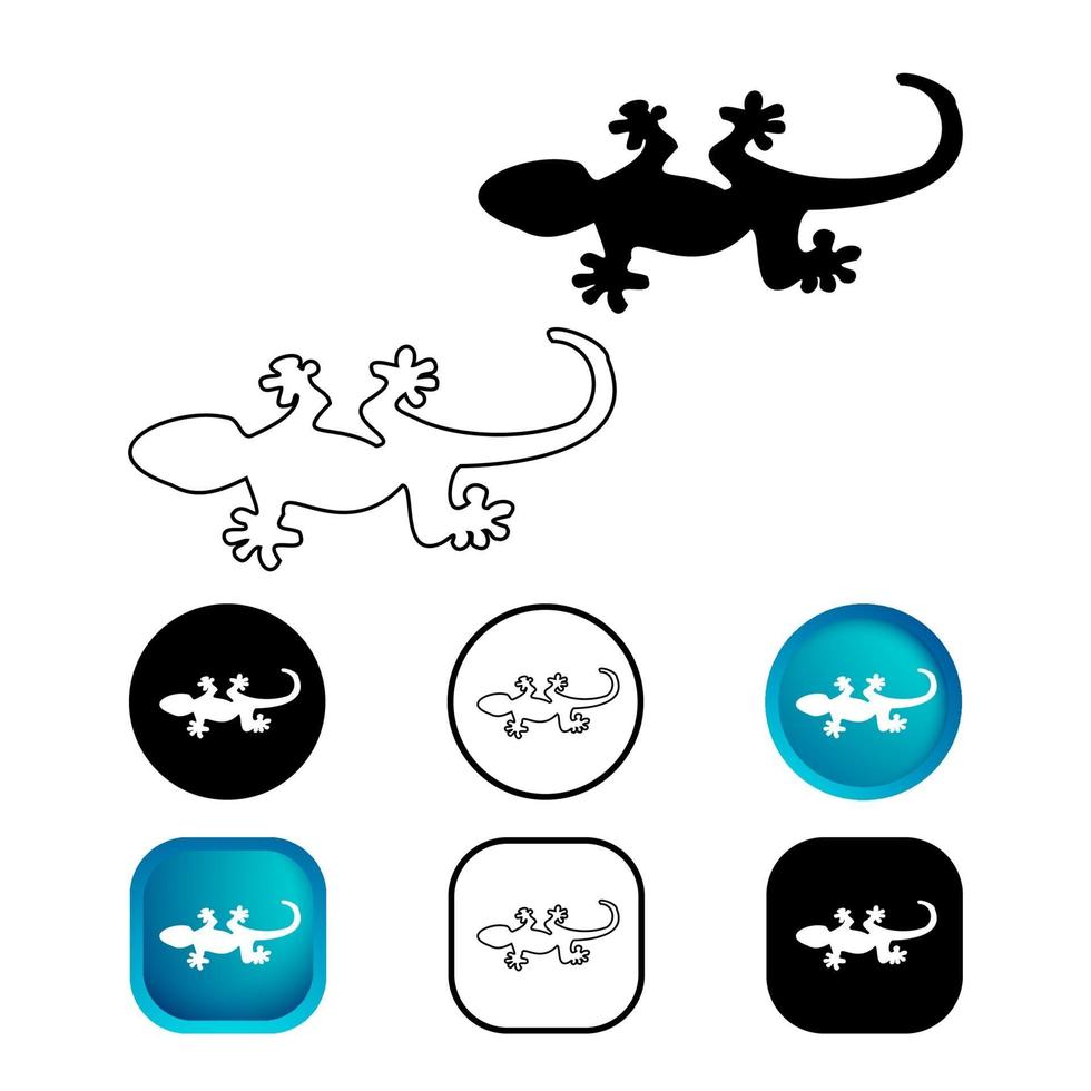 abstracte gekko reptiel icon set vector