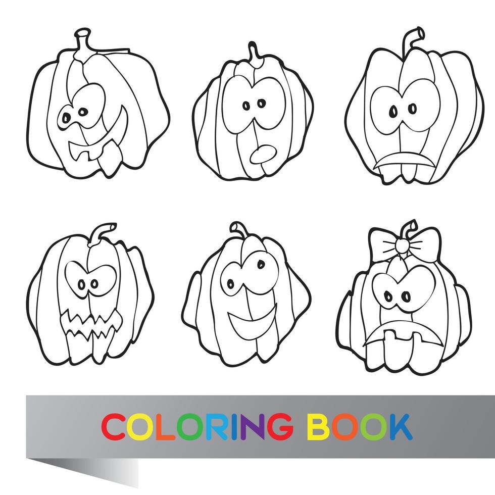 kleurboek halloween - vectorillustratie met fanny-personages vector