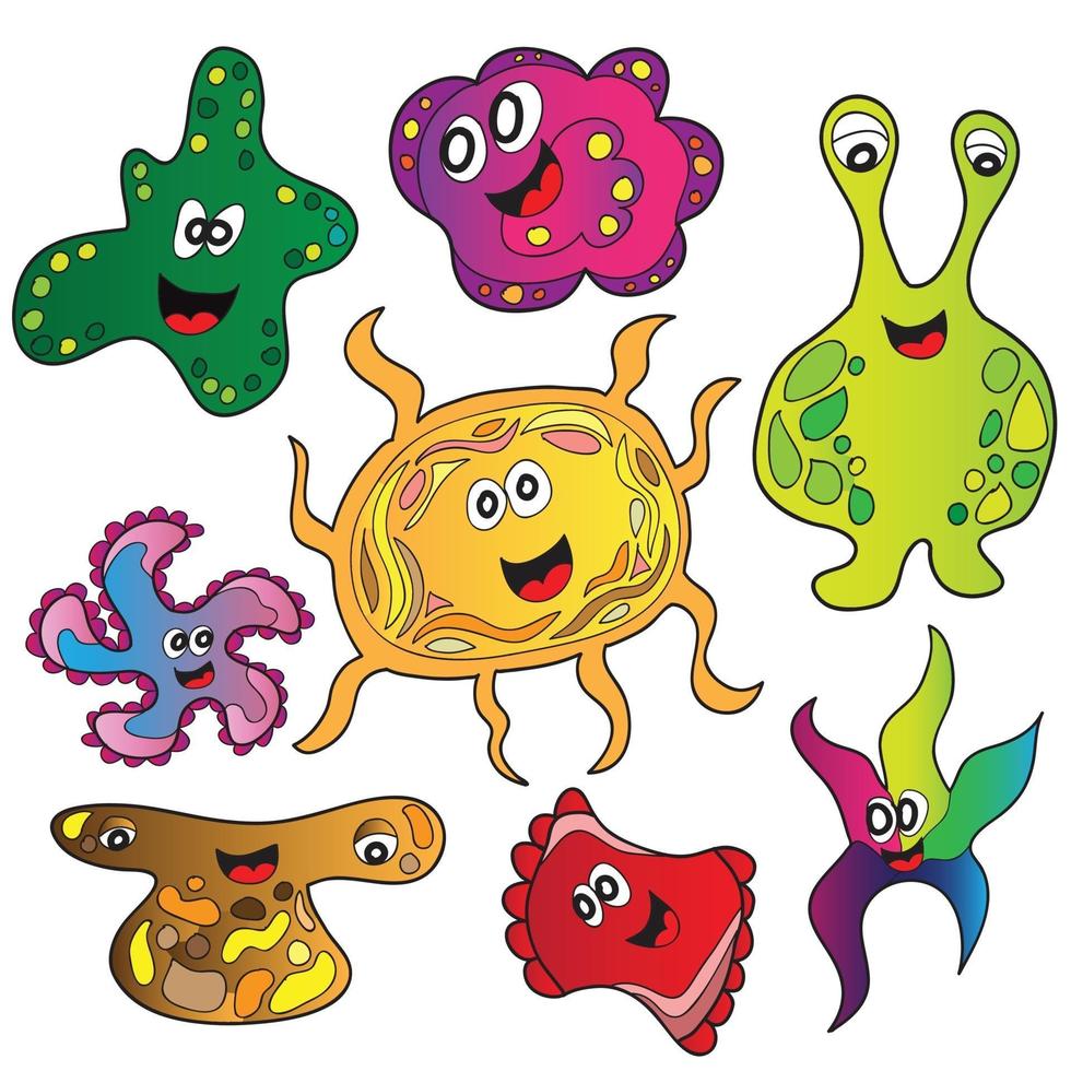 cartoon schattige monsters - vector stikers ingesteld voor ontwerp