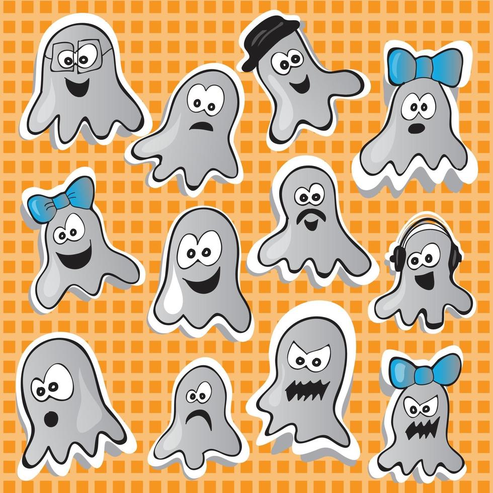 halloween set - vectorillustratie met grappige afbeeldingen vector