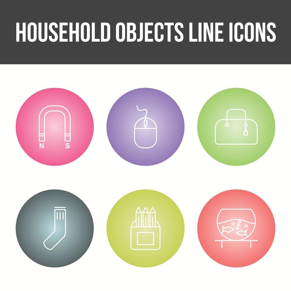 unieke huishoudelijke voorwerpen vector icon set