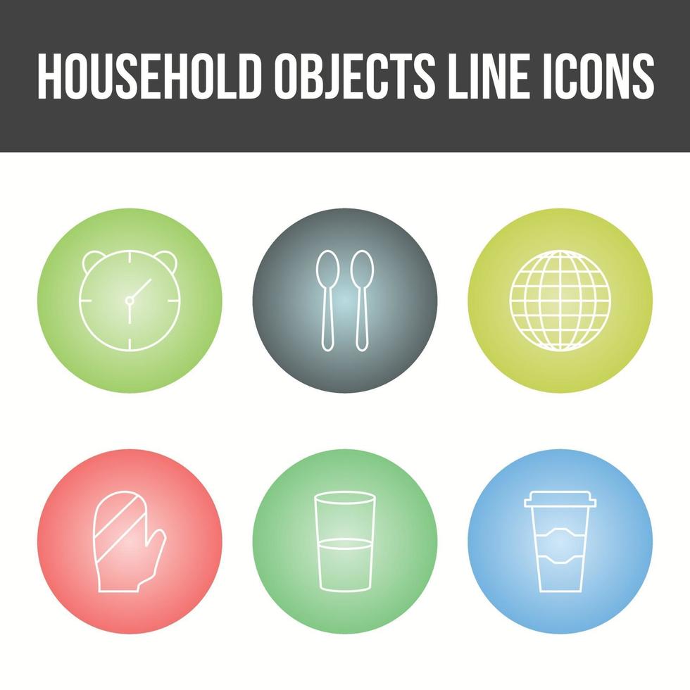 unieke huishoudelijke voorwerpen vector icon set