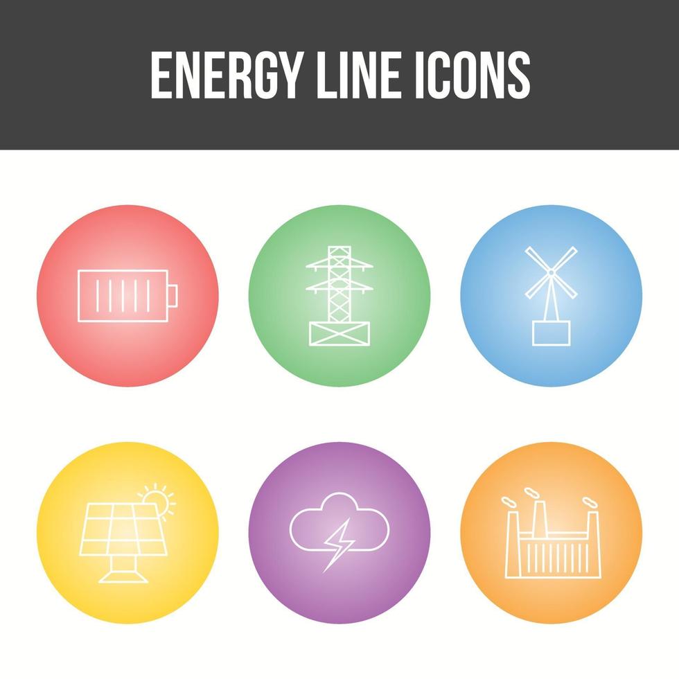 energie lijn vector icon set