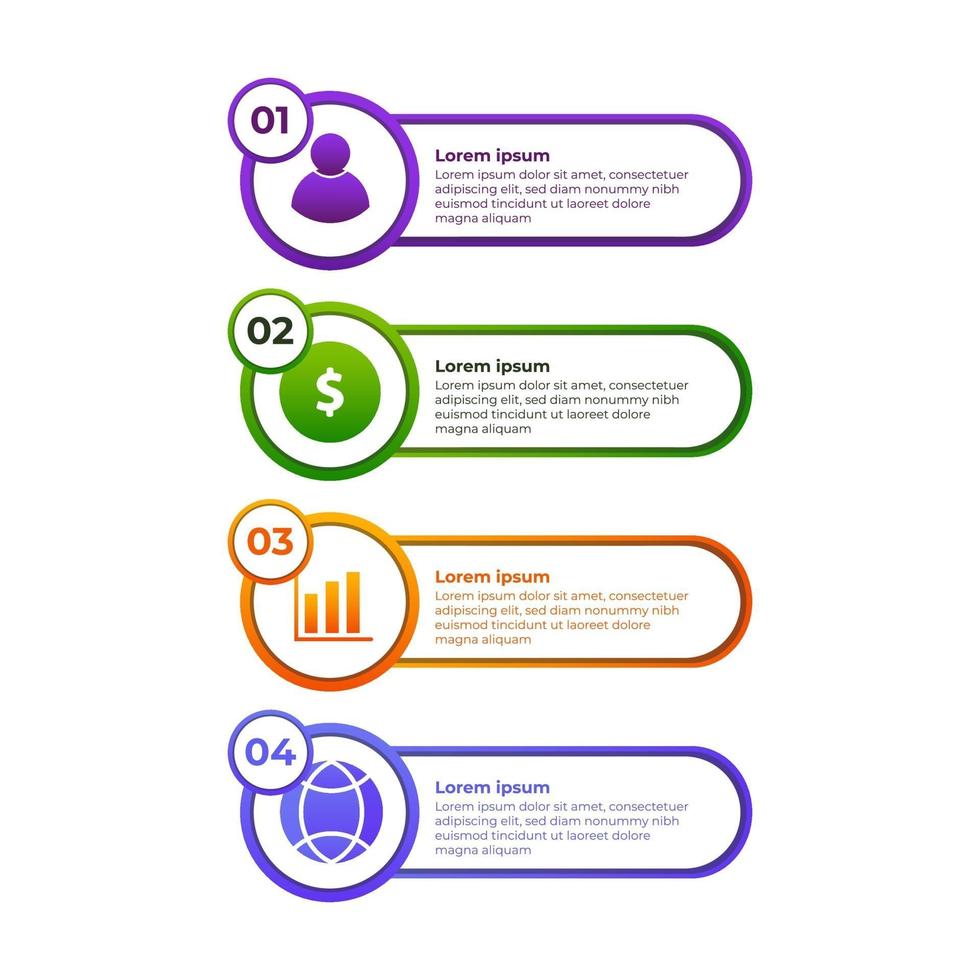 cirkel gradiënt infographic ontwerpsjabloon vector