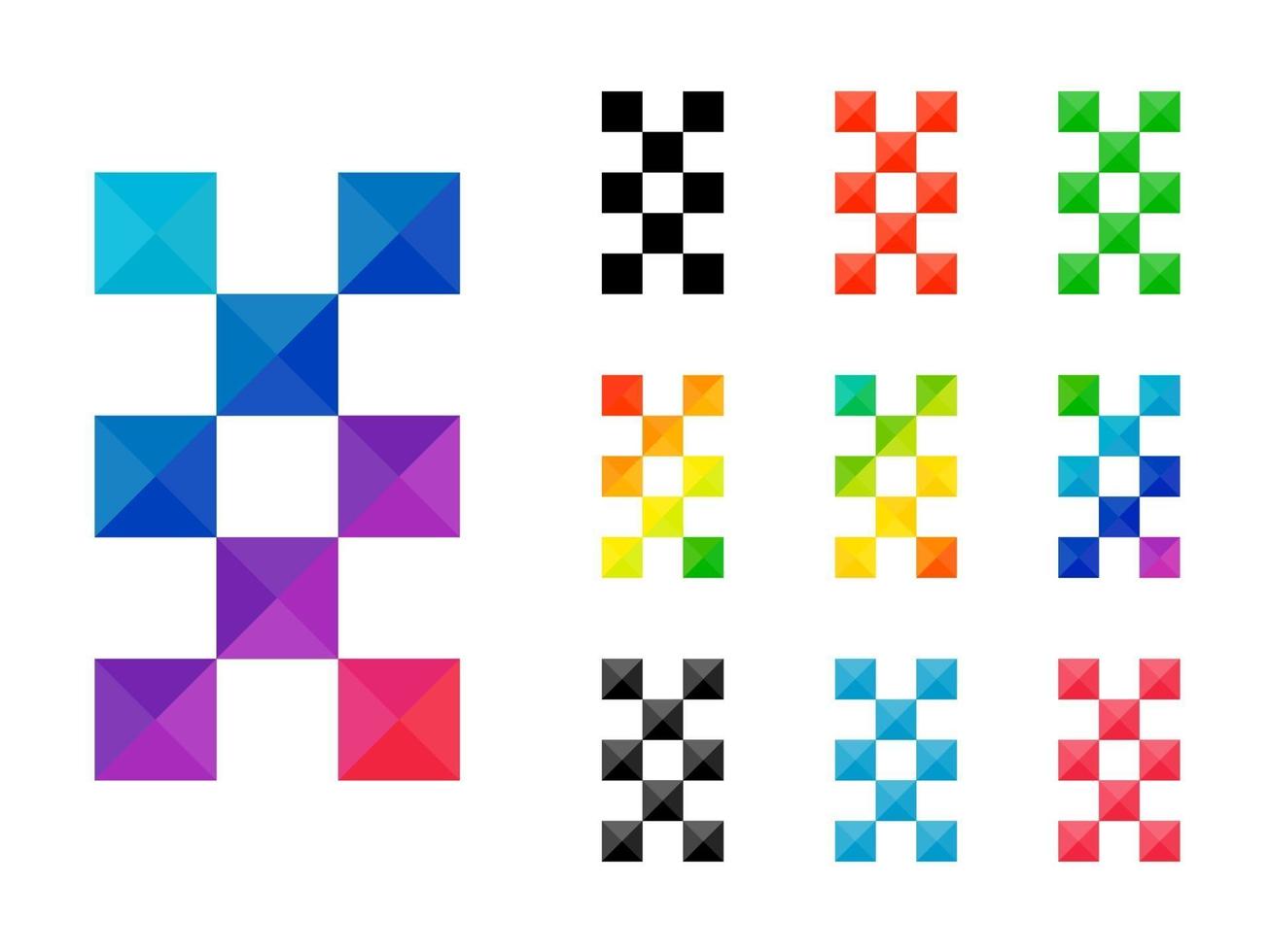 set van kleurrijk decoratief schaakpatroon vector