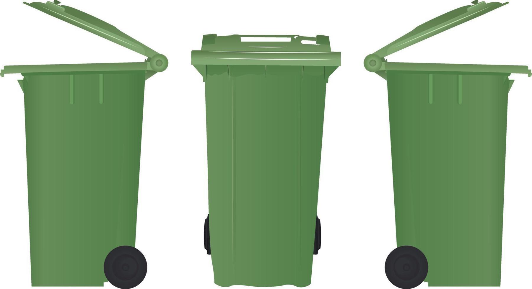 realistische wheelie bin vector mockup