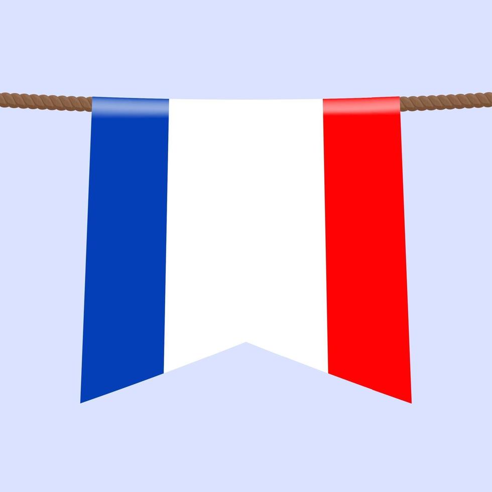 nationale vlaggen van frankrijk hangen aan het touw vector