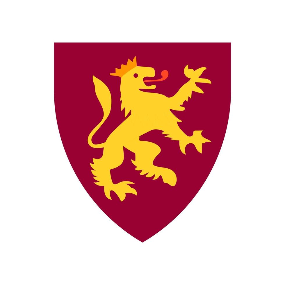 leeuw op schild heraldiek illustratie. vector