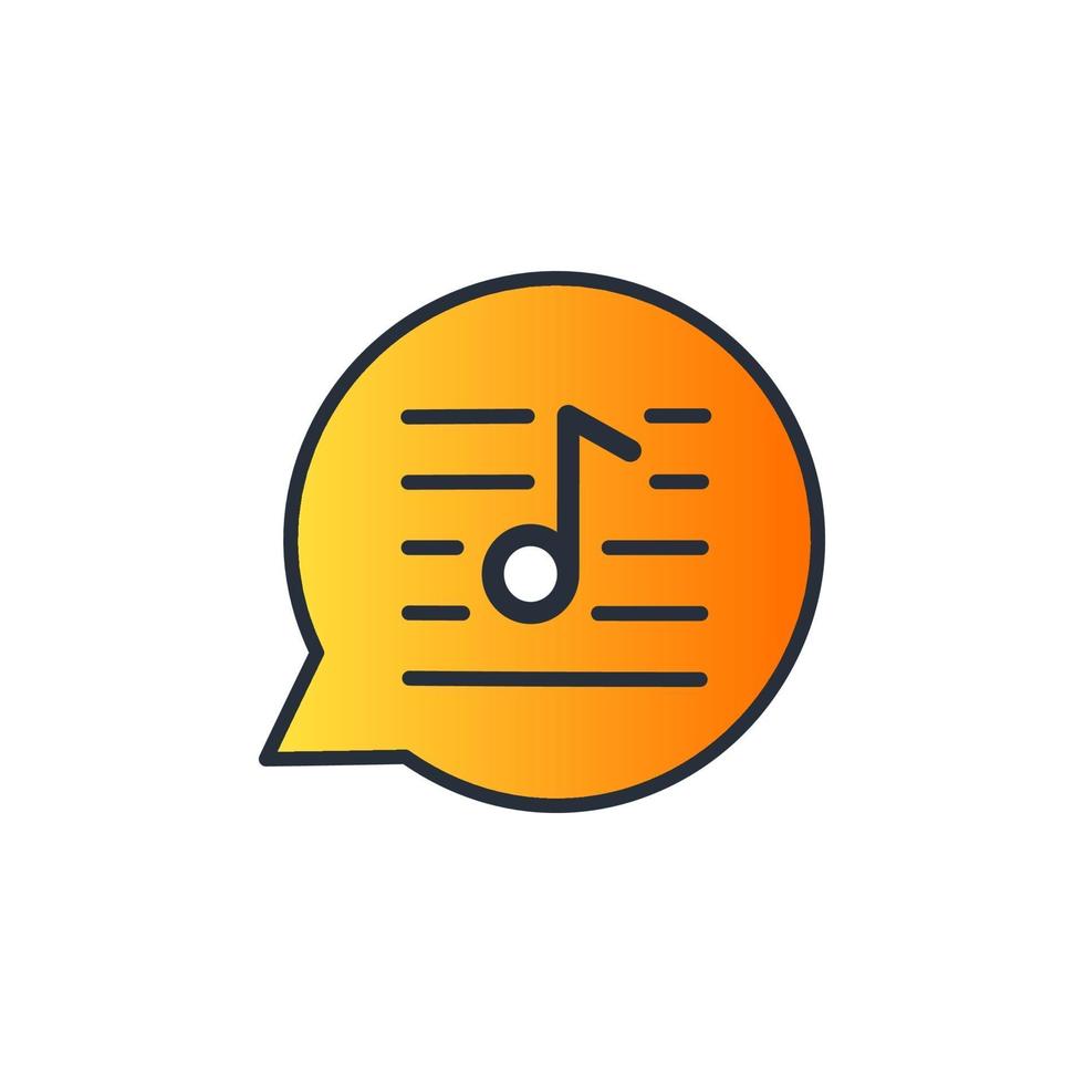 muziek chat icoon vector