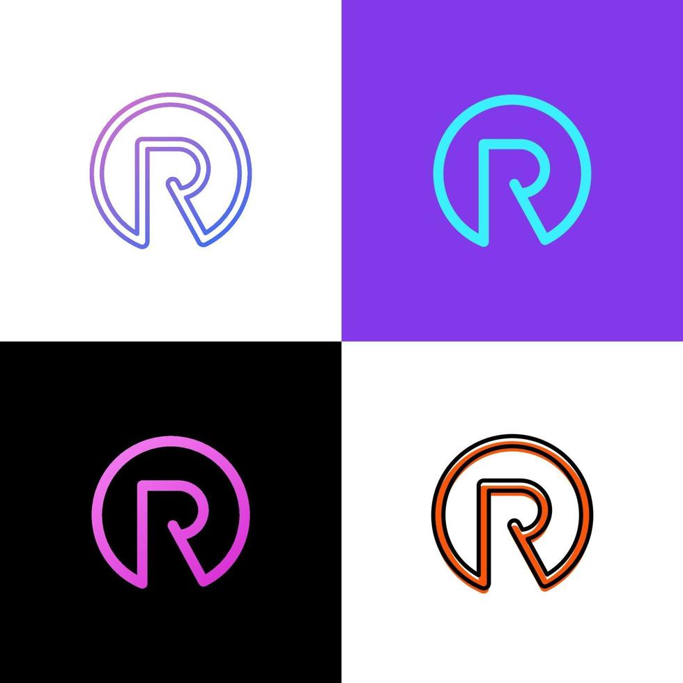 eenvoudig letter r-logo vector