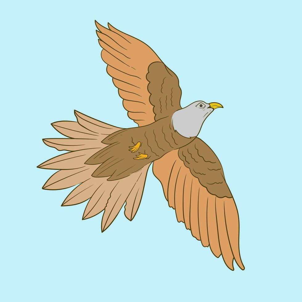 duif vogel vliegend hand- getrokken vector tekenfilm illustratie voor een kleur boek bladzijde.