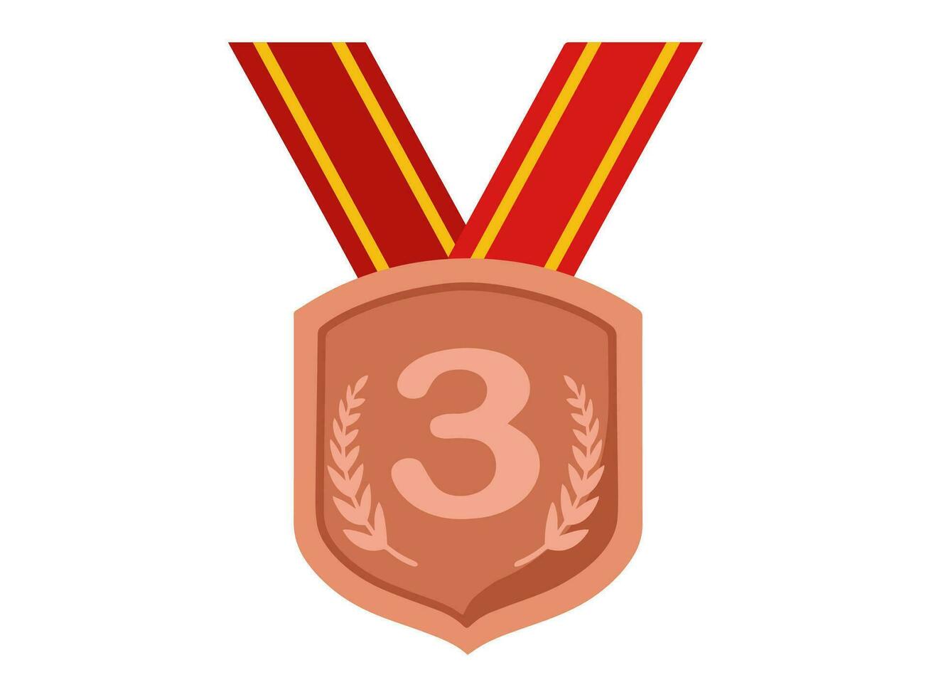 3e plaats bronzen medaille illustratie vector